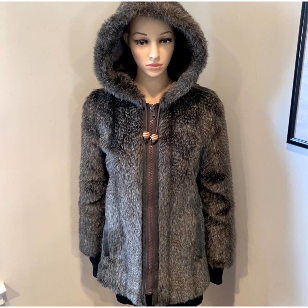 Vintage Fur Coat With Hood